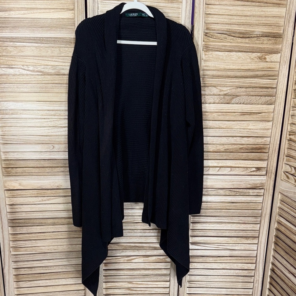 Lauren Cardigan Black Draped One Size